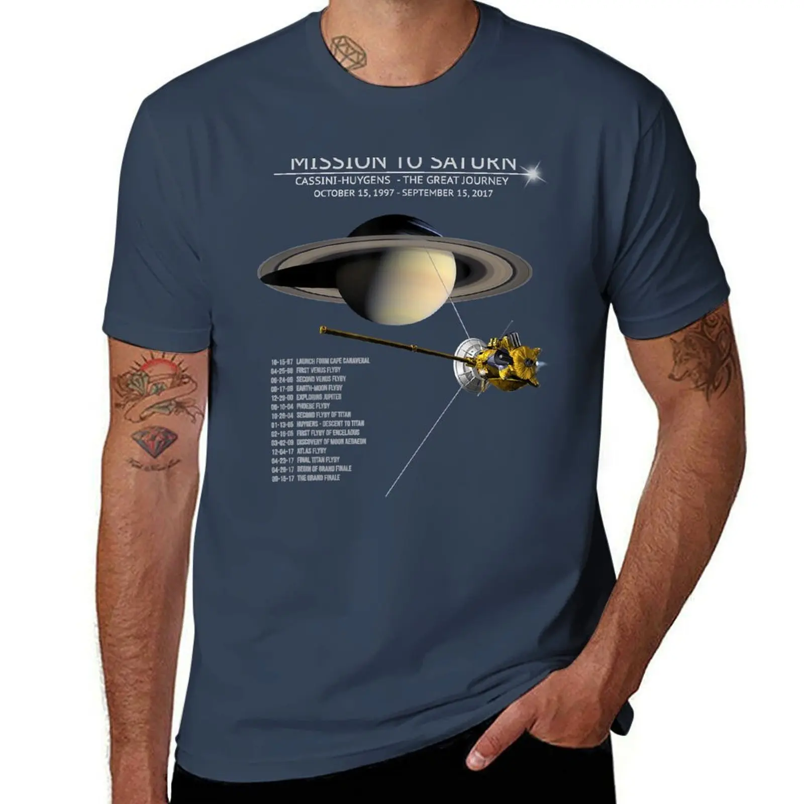 

Cassini Huygens Saturn Mission Tour Grand Finale Space Gift T-Shirt Quick Dry Outdoor Sports T-Shirt
