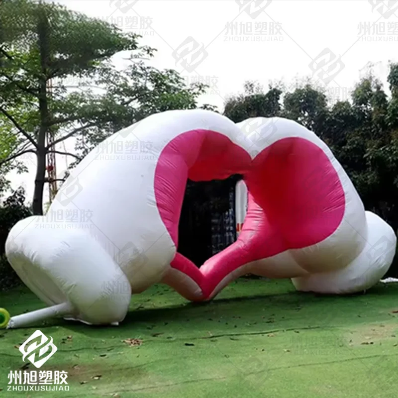 

Inflatable hearts with blowers, outdoor square and shopping mall activity decoration props