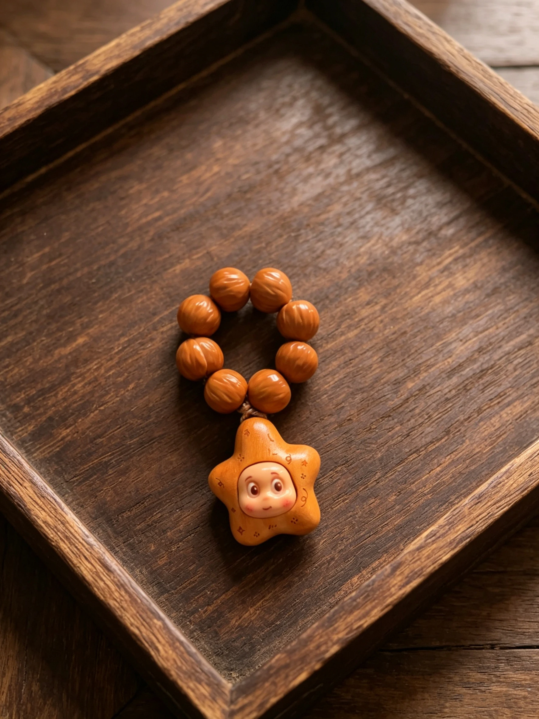 Polished Monkey Head Walnut Star Charm Hand Twist view 3