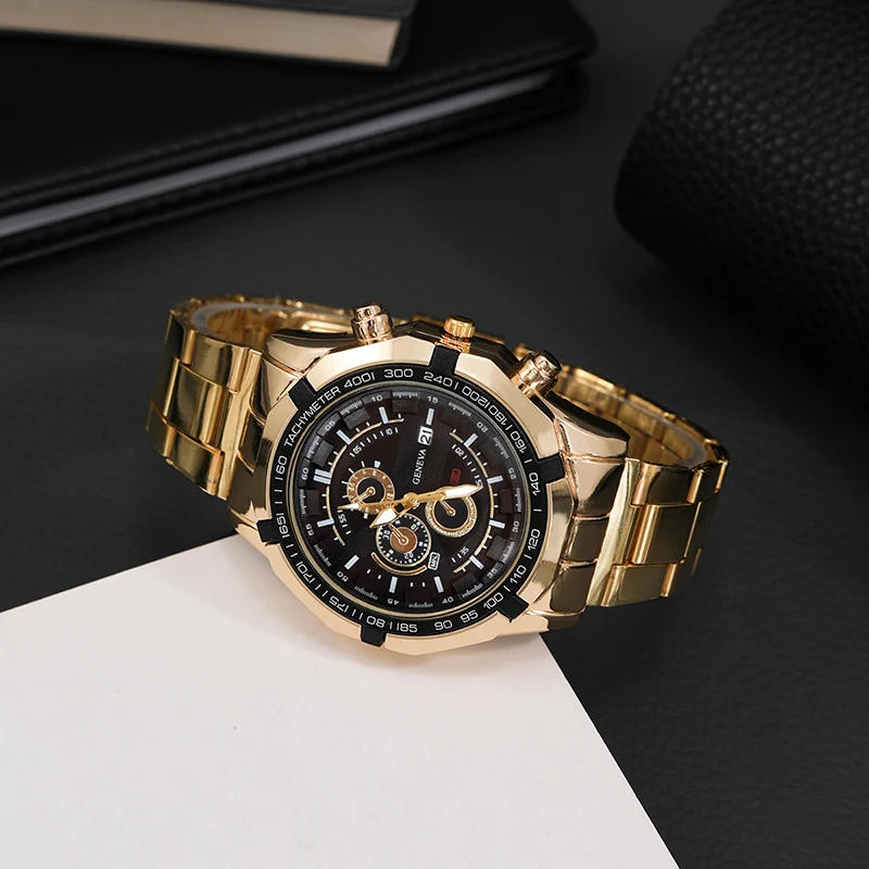 Fashion Mens Sports Watches Luxury Casual Stainless Steel Quartz Wrist Watch Men Business Calendar Watch