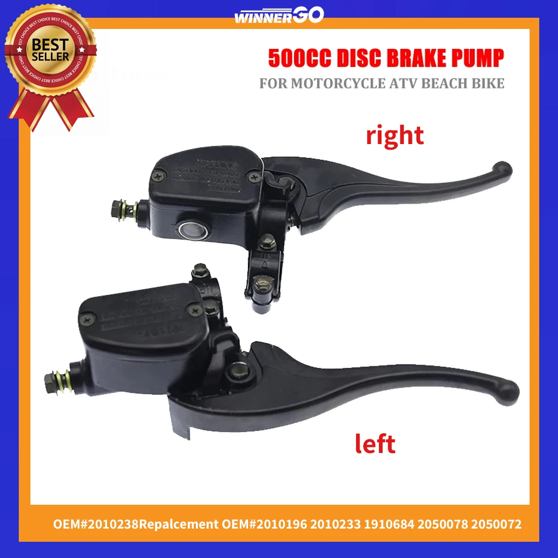 

2010238 For Polaris Sportsman 400 450 500 600 700 800 Magnum 325 330 500 Xplorer Xpedition 7/8"22mm Left Brake Master Cylinder O