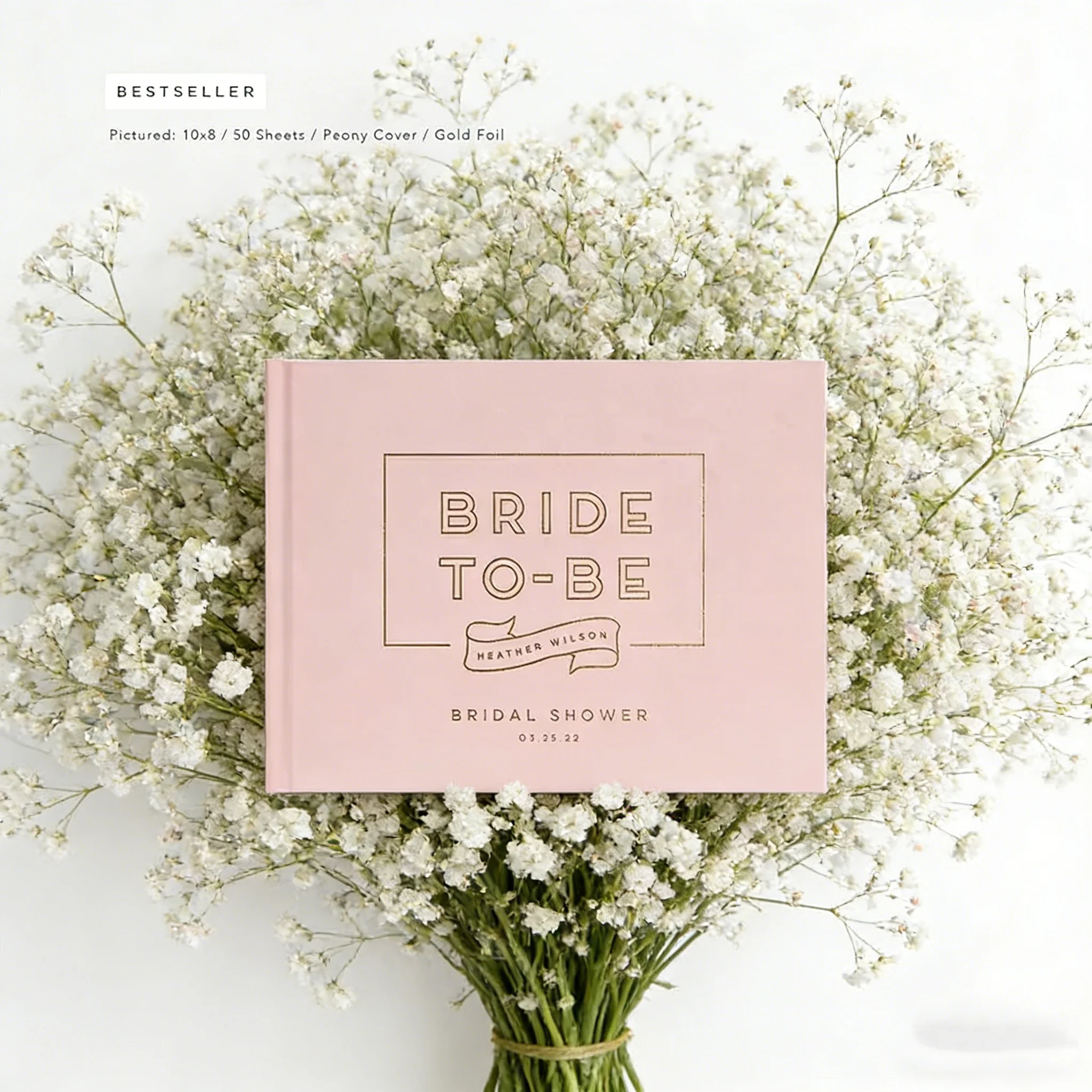 pink-gold-foil-bridal-shower-guest-book-customizable-bride-to-be-design-photo-booth-memory-album-for-wedding-shower