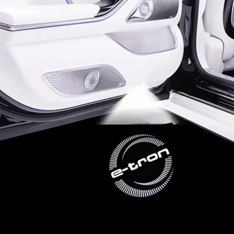 2Pcs for Audi E-tron 2019 2020 2021 2022  Car Door Welcome Light LED Laser High-definition Projection Letter Ghost Shadow Lamps