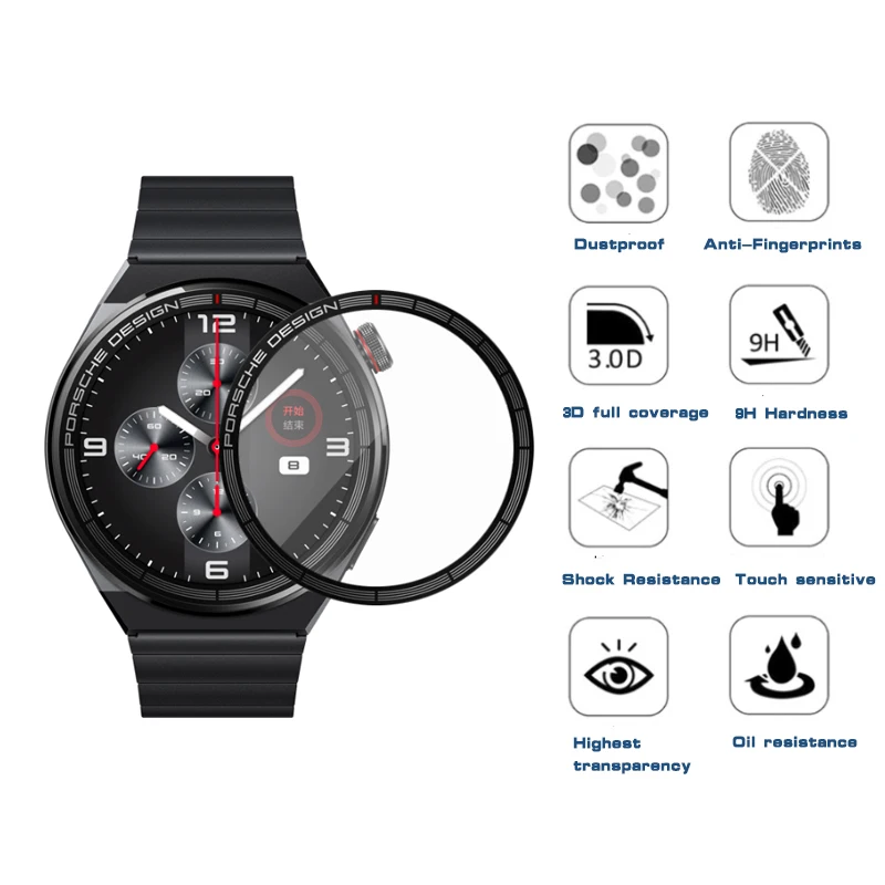 For Huawei Watch GT3 Pro 43mm 46mm Porsche Clear Full Cover PMMA  Hydrogel Film Screen Protector (Not Tempered Glass)