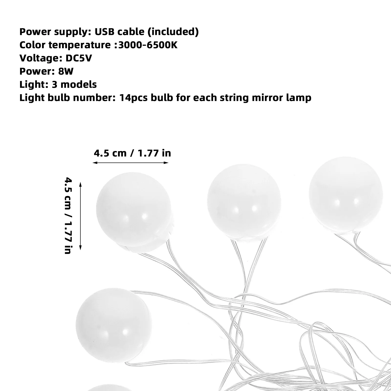 화장대 조명 LED 플라스틱 조절 가능한 드레싱 미러 전면 램프 메이크업 조명 가정용 장식용 미러 전구