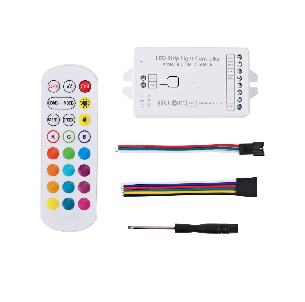 WLED Analog RGBCCT and Digital Controller IR Remote  WLED 5-24V  WS2812B WS2811 SK6812  WS2815 LED