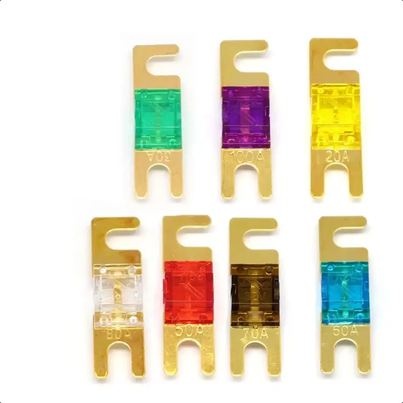 【10-1PCS】ANL Gold Plated Stud Car Fuses Mini Car Stereo Audio AFS Fuse 20A 30A 40A 50A 60A 70A 80A - 200A 32V Auto Fuse Holde