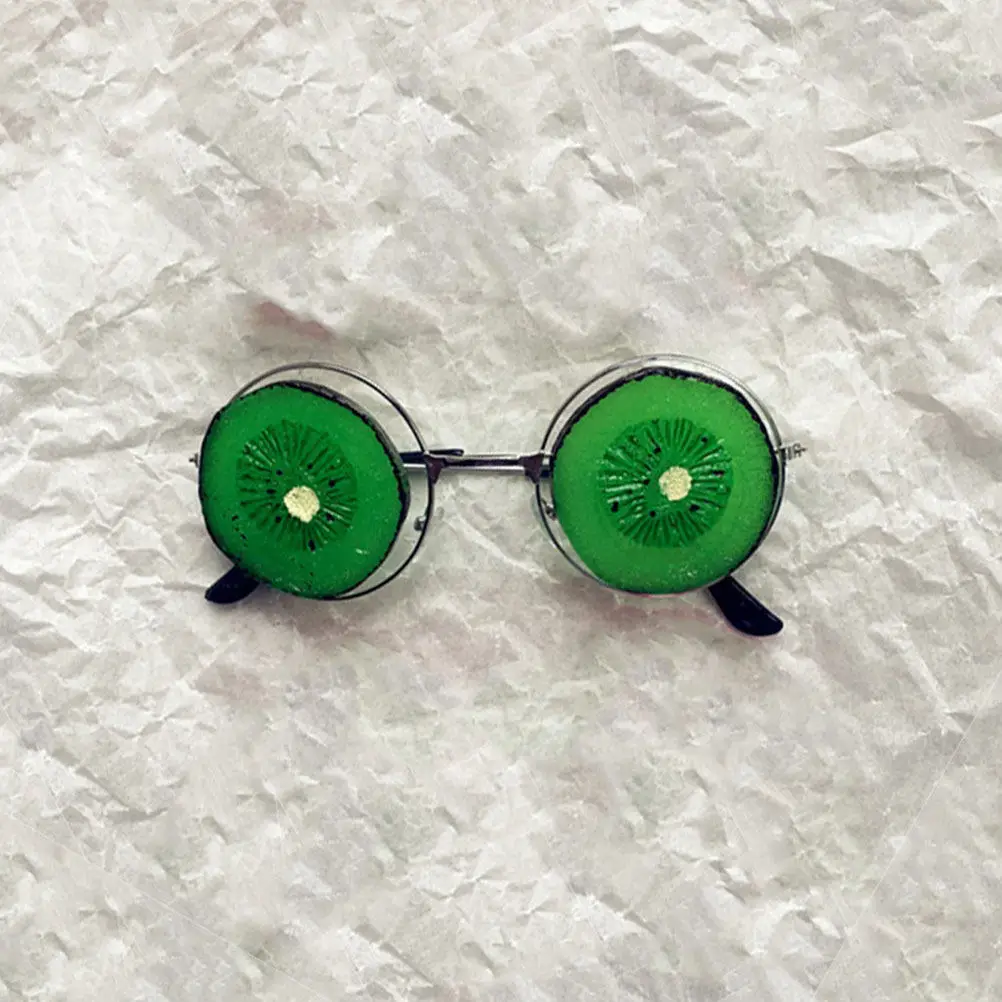 2 Stück Lustige Kiwi-Frucht-förmige Brillen Einzigartige Partybrillen für Erwachsene und Kinder Fotokabinen-Zubehör Karnevalskostüm Event-Accessoire