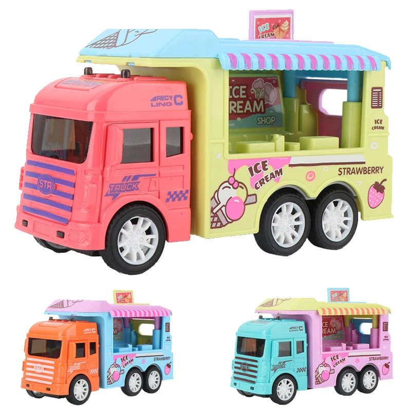 

Inertial Ice Cream Car Simulated Food Truck Dining Hamburger Toy Kids Birthday Gift Small Size Slide Vehicle Toys for Children