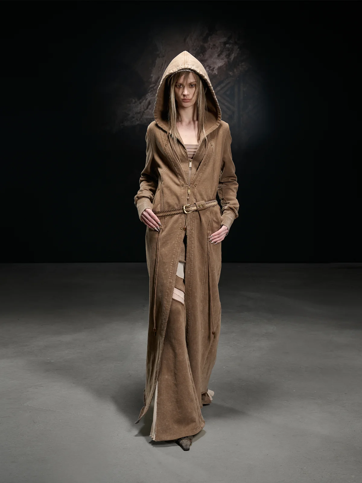 

Женская повседневная ветровка Nnnorth Node из 100% хлопка с эффектом потертости, свободного кроя, с отложным воротником, на молнии, без пояса