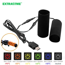 Extractme Motorcycle Heated Handgrips 5V USB 6 Gear Warmer Electric Heated Grip Cover Anti Vibration Anti Slip Fast Heating Kits