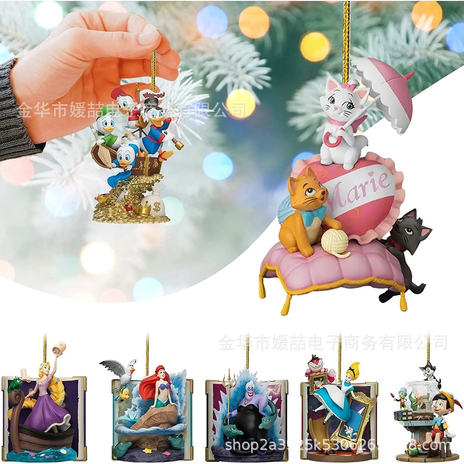 

2D New Disney Cartoon Hanging Christmas Tree Ornaments Cute Christmas Tree Pendants Halloween Home Decoration bags Car Ornaments