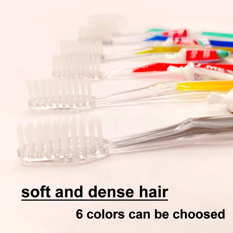 Free Shipping 50Sets Mix Color Toothbrush Toothpaste Dental Kit Wholesale Hotel Supplies Hiking Camping Hospital Pack of 50