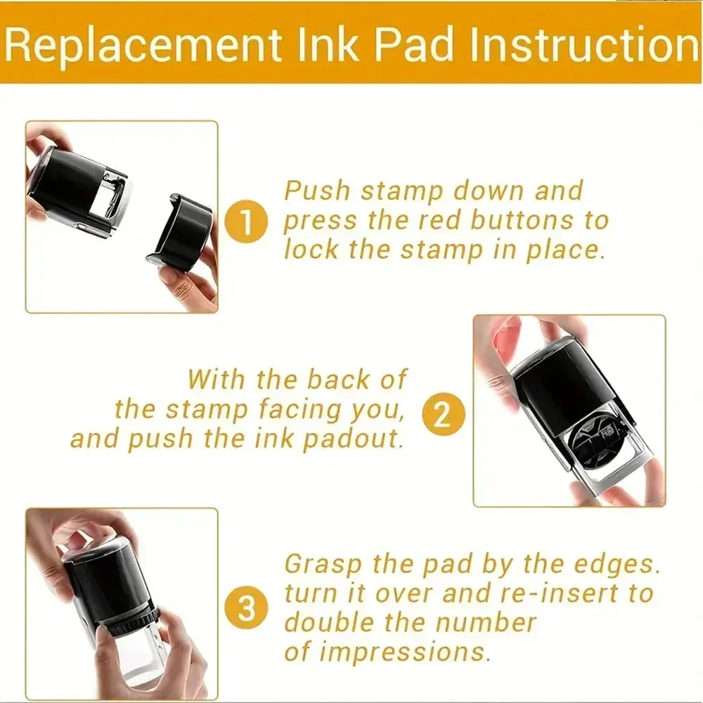 Custom Self-Inking Stamp 25/30/40/50mm Round LOGO Design Personalized Text Press-type Inking Stamp for Wedding Invitation Envelo