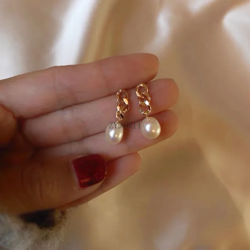 أقراط اللؤلؤ الطبيعي الفاخرة للنساء الباروك اللؤلؤ سحر المتدلي الأذن مجوهرات أقراط اللؤلؤ الباروك