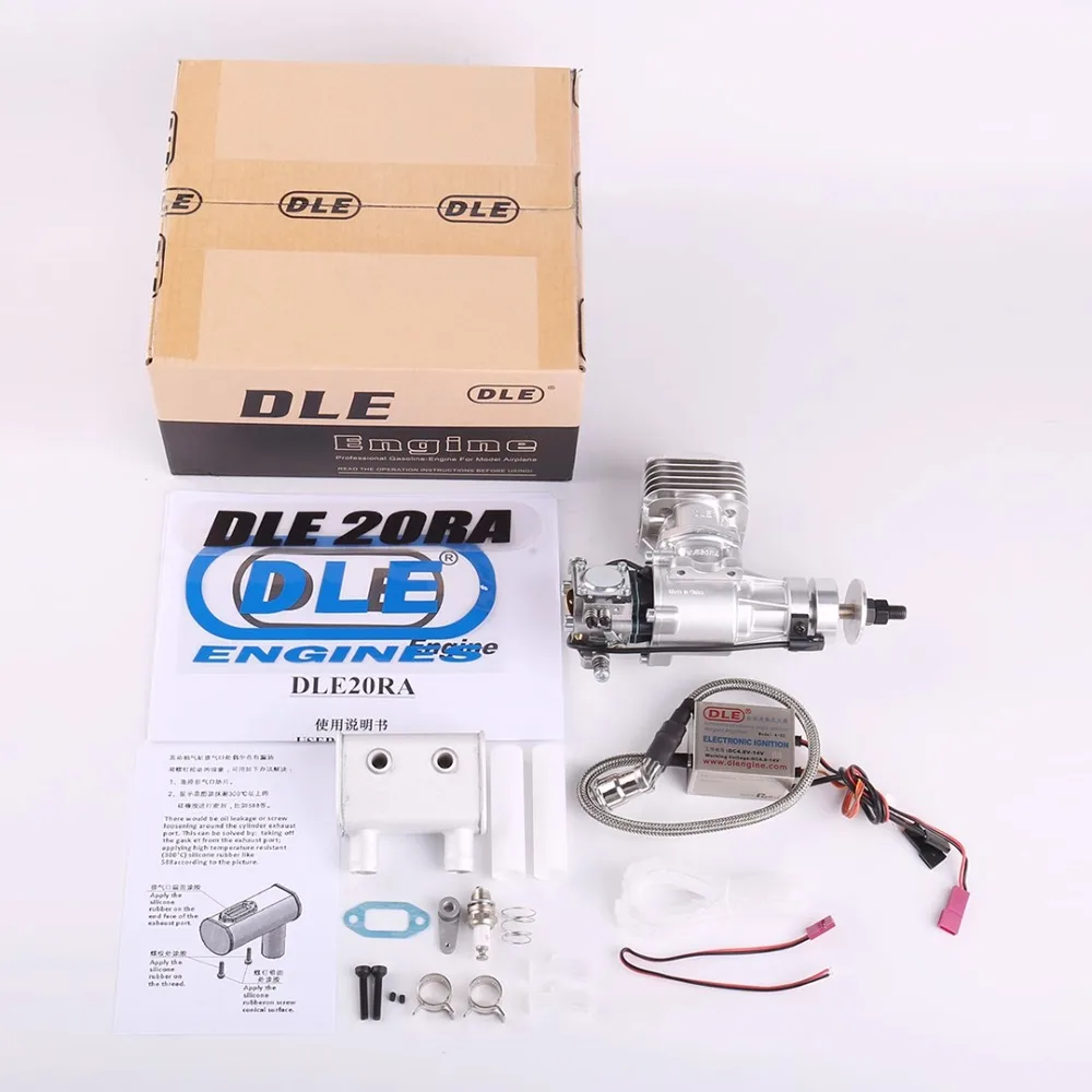 DLE20RA 20CC Engine Model Two-stroke Engine Model Airplane Engine with Carburetor Fixed-wing Model Aircraft Electric Toys