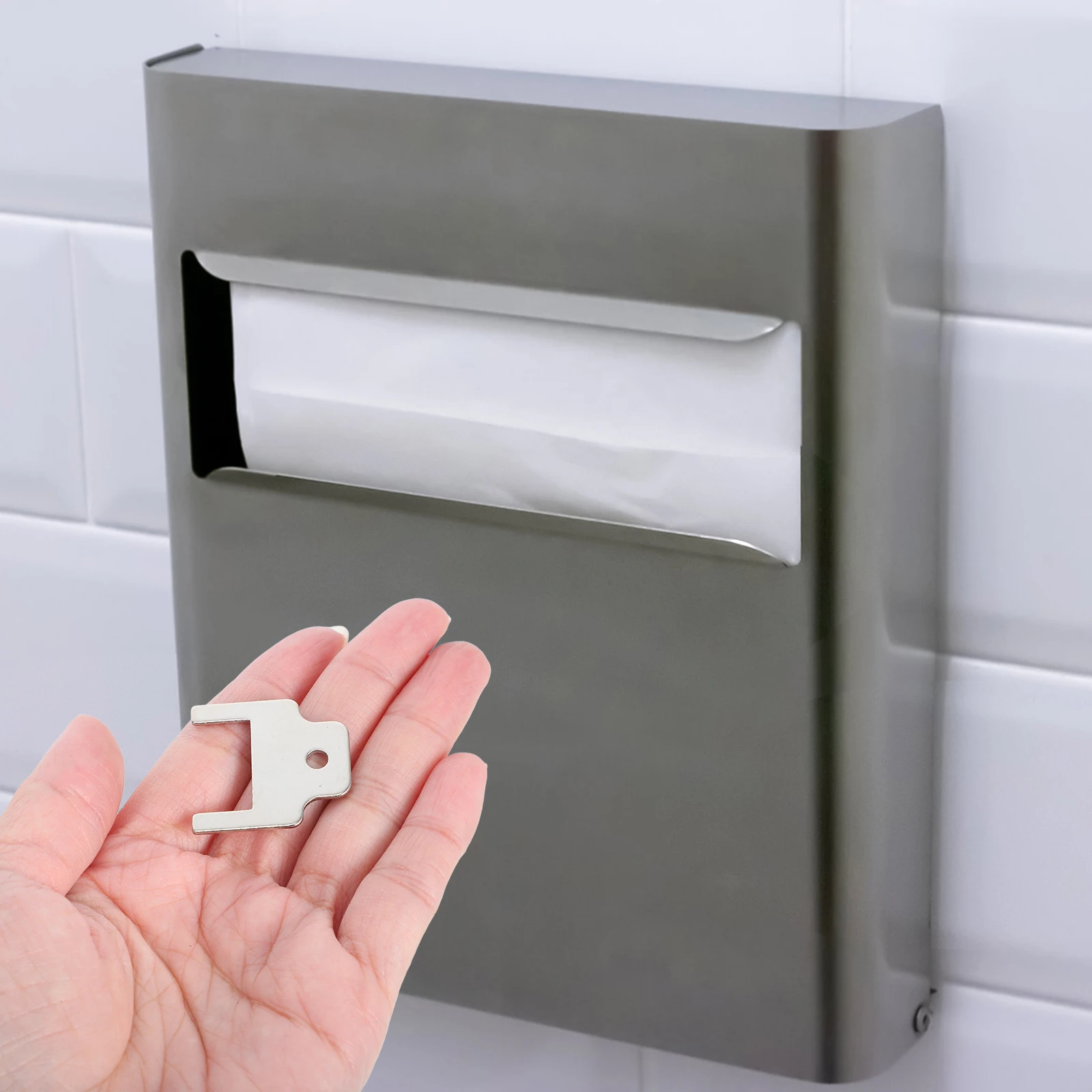 

4Pcs Toilet Paper Dispenser Key Portable Metal Tissue Box Opening Tool for Public Restroom Supply Maintenance Compatible with