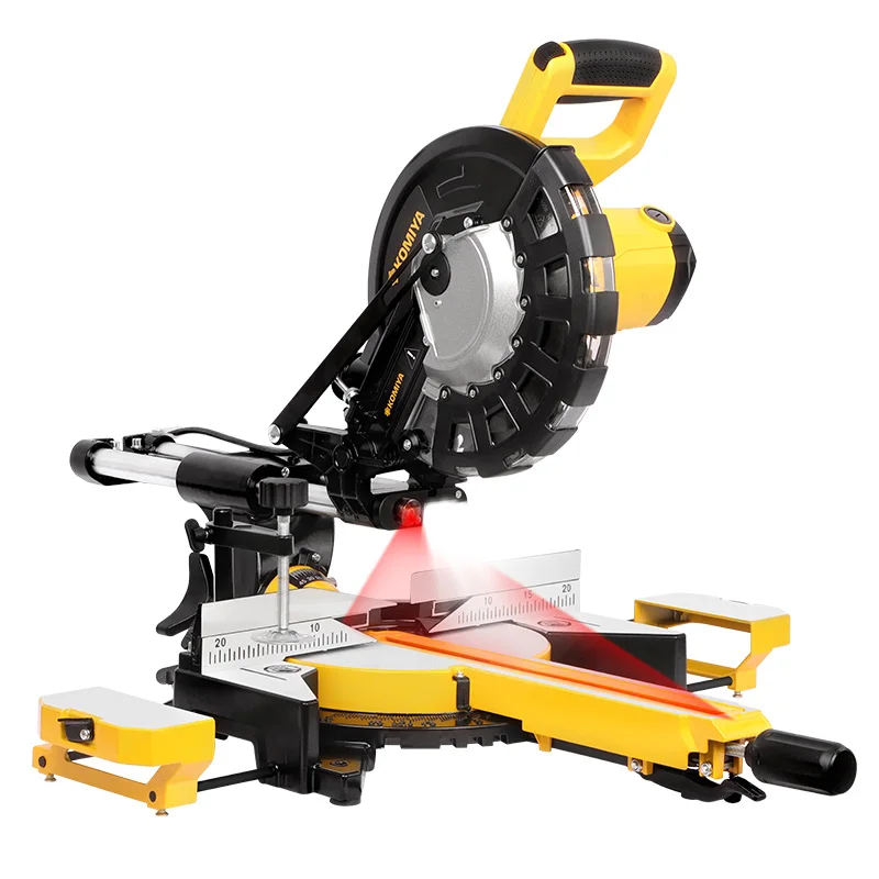 KOMIYA 2400W 10 Inch Compound Sliding Miter Saw Single Bevel With Laser For Woodworking Tool And Aluminium Cutting