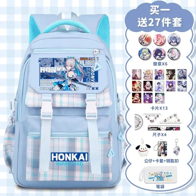 Honkai Impact 3 Game Anime Cos Bronya Seele Bronya Etc. 2024 Unisex Lightweight Breathable Commuter Backpack Gift