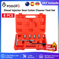 Podofo 8 PC Diesel Injector Seat Cutter Cleaner Tool Carbon Remover Diesel Injector Seat Cutter Cleaner Tool Set Carbon Remover