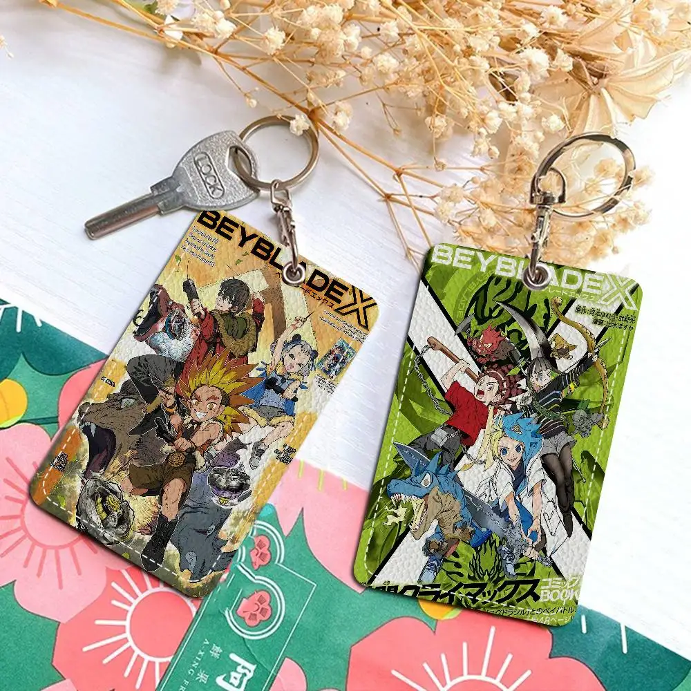 Cool B-Beyblade Burst Holder Keychain With Keychain For Access Card Bus Pass & Card Credit ID Bank Card Protective Case