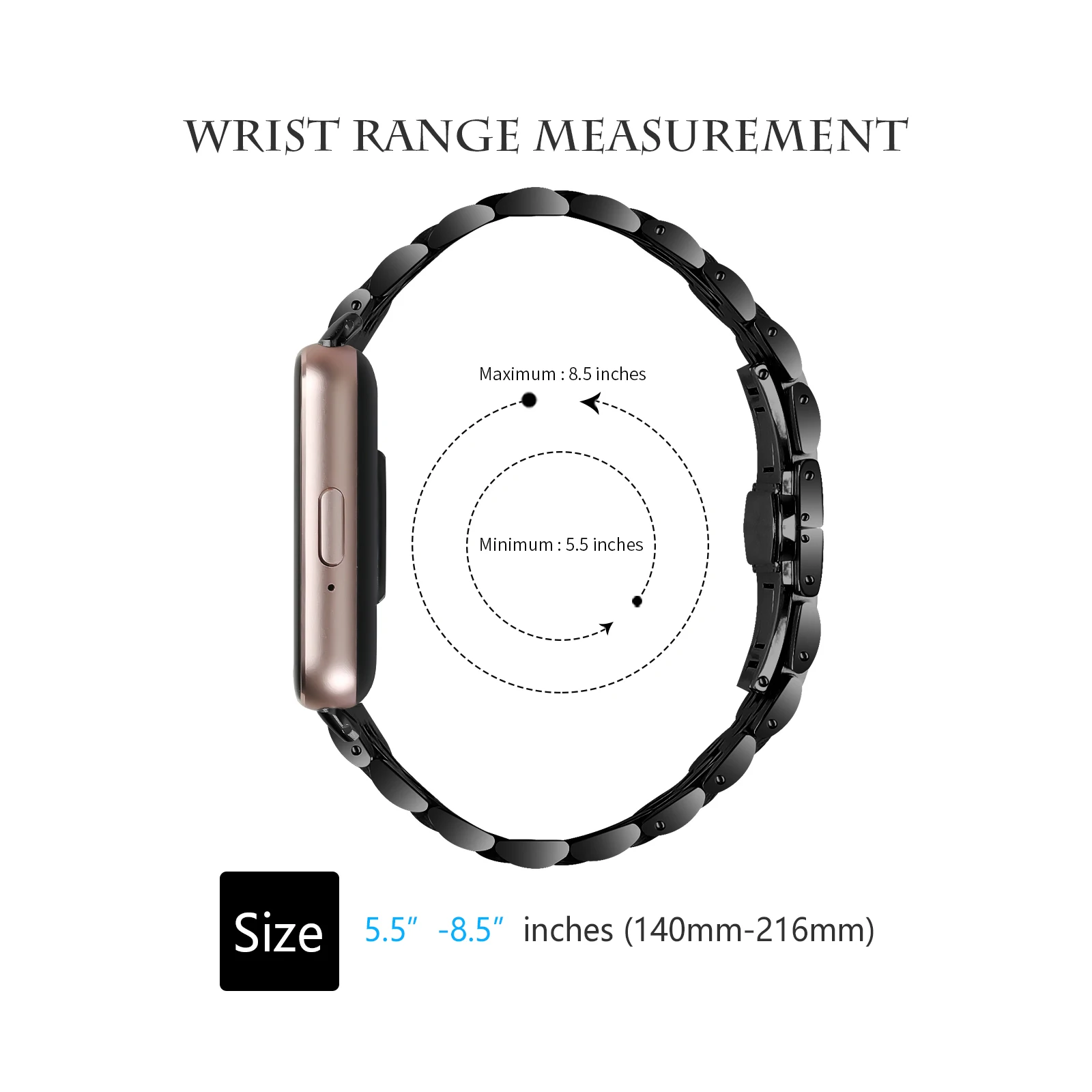 Pulseira de aço inoxidável para Smartwatch, pulseira de metal, pulseira, apto para Samsung Galaxy Fit 3, SM-R390, Fit3, SM-R390