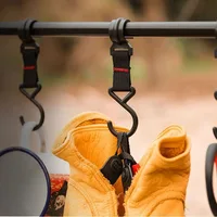 1/5pcs Black Rack Tool Detachable Finishing Hook Pot Pan Hanger Outdoor Camping S-Shaped Hanging Hooks Storage Buckle 5