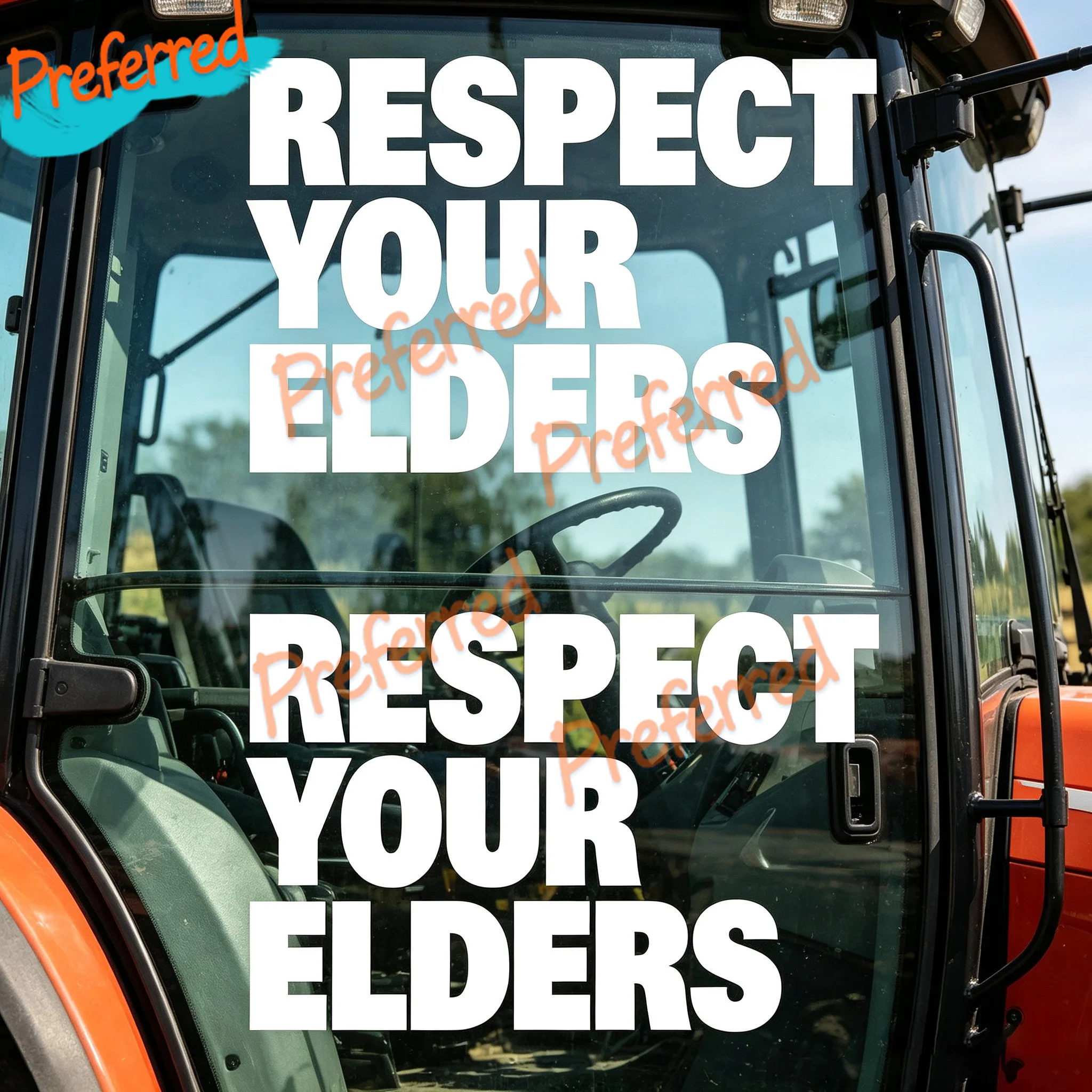 2x Aufkleber Respect Your Elders Domestic Euro Car Truck Vinyl Decal Sticker - Customizable in Any Sticker Size