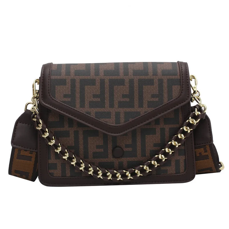 

2025 Letter Print Shoulder Bag, Vintage PU Crossbody Purse for Women, Minimalist Square Bag Essentials