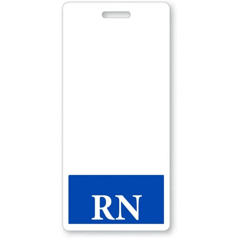 Bulk 50 - RN Registered Nurse Vertical Hospital ID Badge Buddies Nurses with Blue Background by Specialist ID