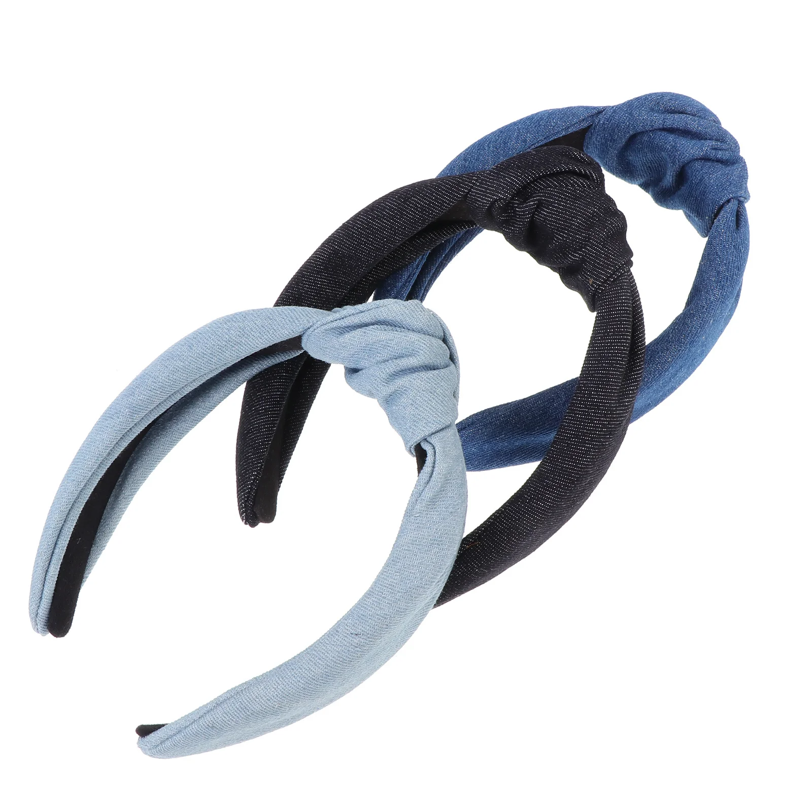 

3 шт. широкосторонние джинсовые повязки на голову, тканевые ленты для фиксации волос, повседневные аксессуары для волос для девочек, винтажная повязка на голову для девочек, джинсовая повязка для волос