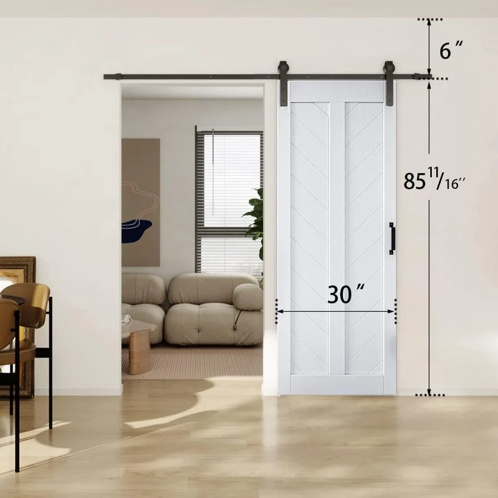 Sliding Barn Door 60"(30" X2)× 84", Double Pre-drilled Barn Door Slab, 2X Barns Doors Hardware Included, Sliding Barn Door