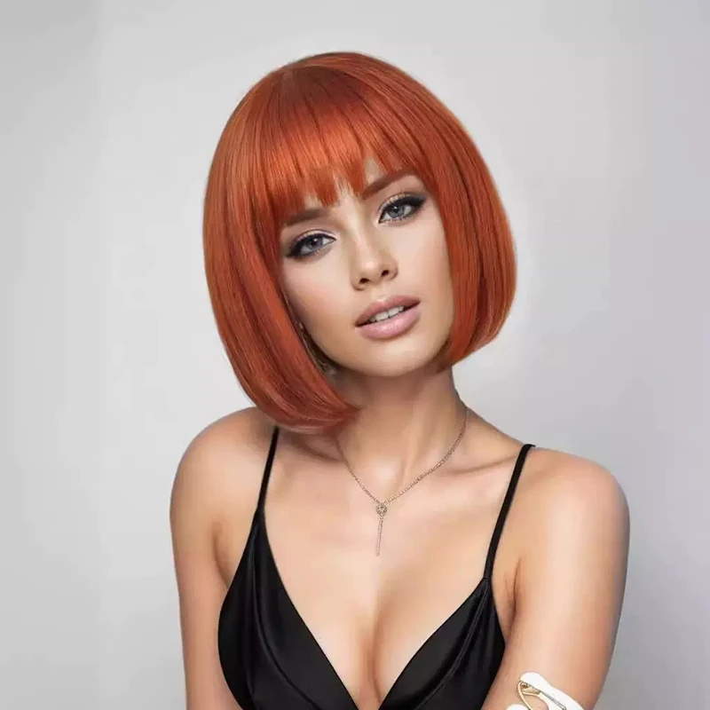 バードレスアップ帽子カラフルなボブヘアカットステージパフォーマンス服マッチファッションショートストレートヘアコスプレアニメ女性ウィッグ