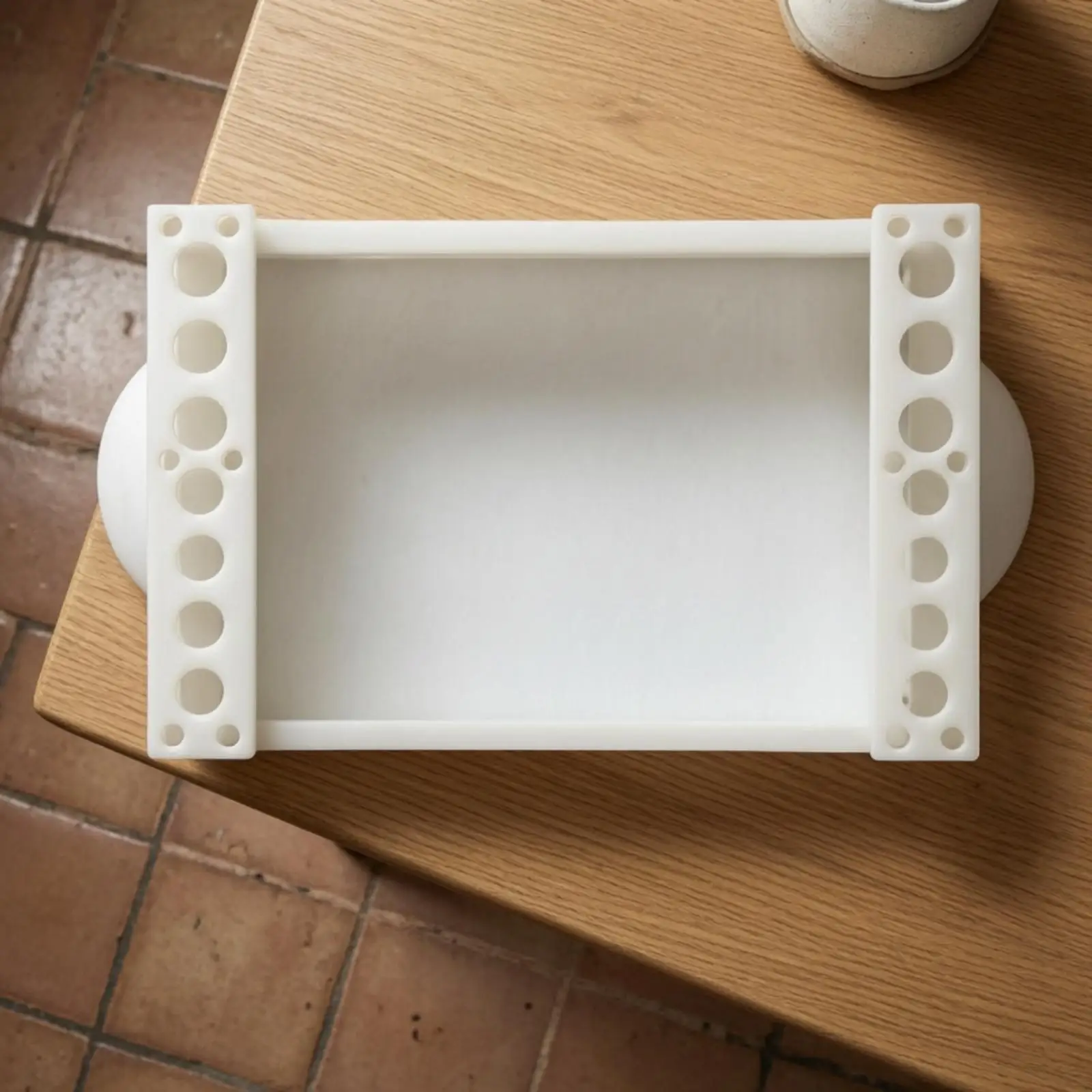 Multipurpose Lab Tray for Educational Science Experiments with Built-in Handles and Circular Holder Openings