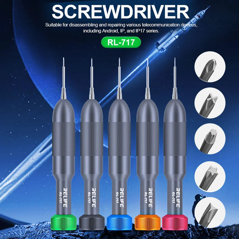 RELIFE RL-717 Rocket Head Screwdriver Extra-hard S2 Steel Bit Strong Magnetic Adsorption Precision Disassembly RepairScrewdriver