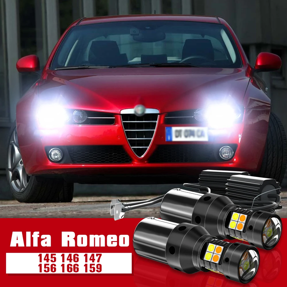 

2pcs LED Accessories Dual Mode Turn Signal+Daytime Running Light DRL For Alfa Romeo 145 146 147 156 166 159 (1995-2012)