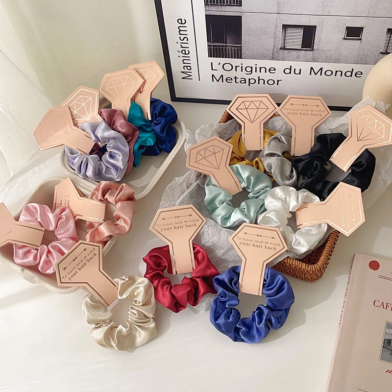 Solid Color Bridal Hair Accessories Large Intestine Loop Cloth Satin Hair Rope Scrunchies Elastic Hair Ring Female Hair Ties
