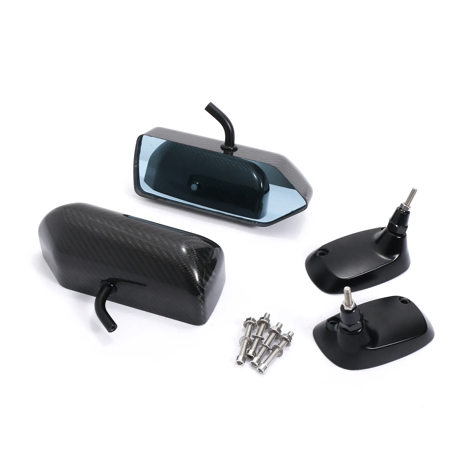 JDM Universal Rear View Mirror Zinc Alloy Base Craft Square Style Sports Car Side Mirror with Blue Lens Car Accessories