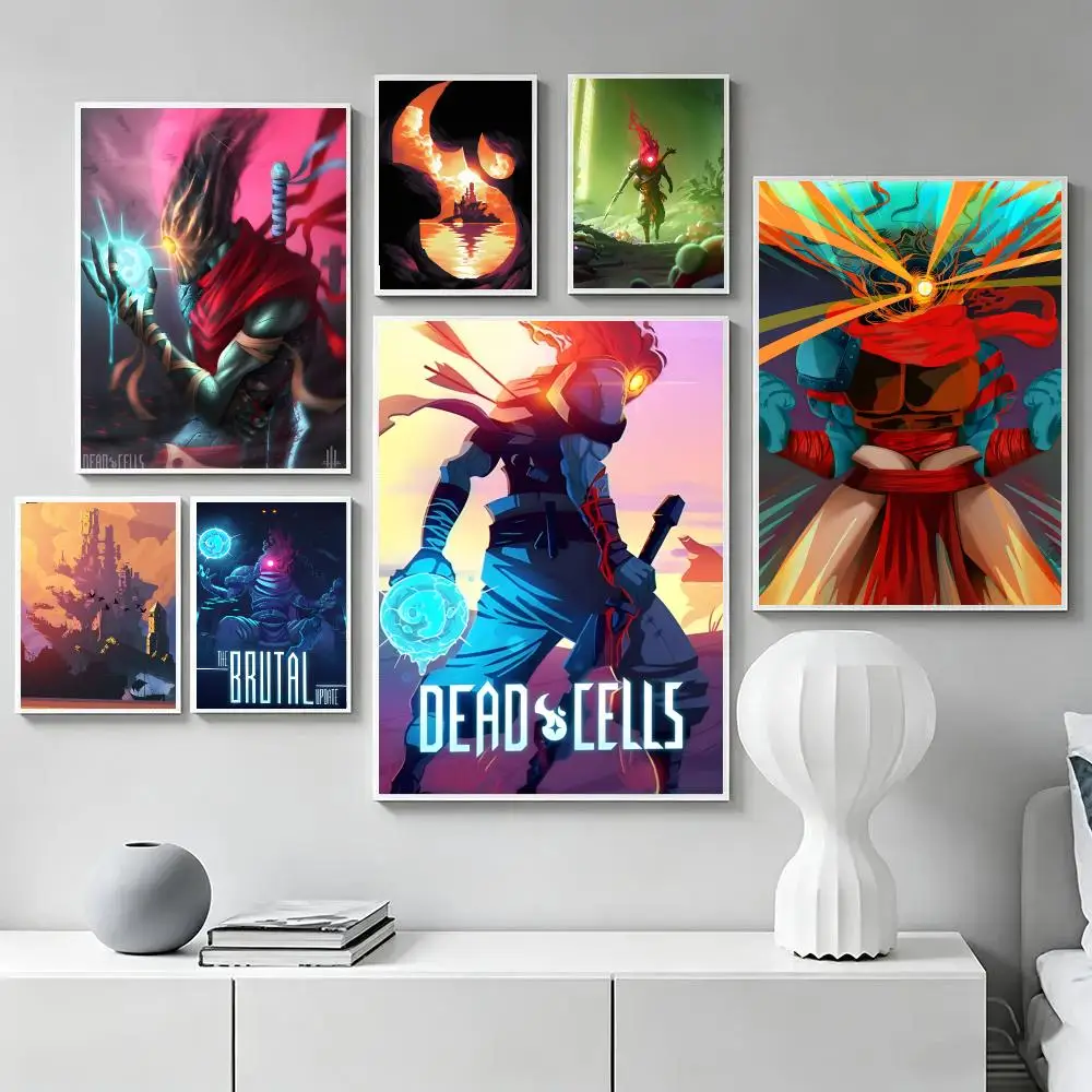 D-Dead Cells Poster Hot Self-adhesive Art Paper Sticker Coffee House Bar Room Wall Decor