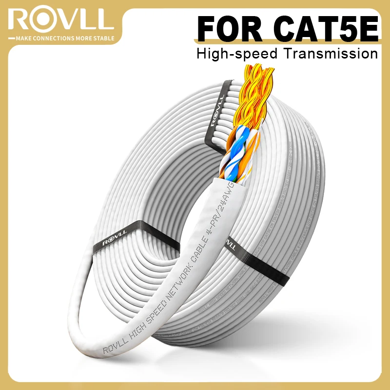 

Сетевой кабель Ethernet ROVLL Cat5e, кабель LAN, провод UTP, патч-кабель RJ45 для маршрутизатора, модема, структурированный кабель