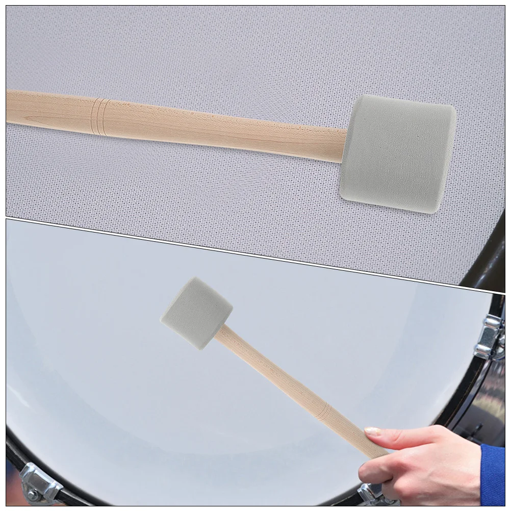 

2Pairs Bass Drum Mallet Eva Foam Head Wooden Handle Professional Performance Drum Sticks Suitable for Bass Snare Percussion