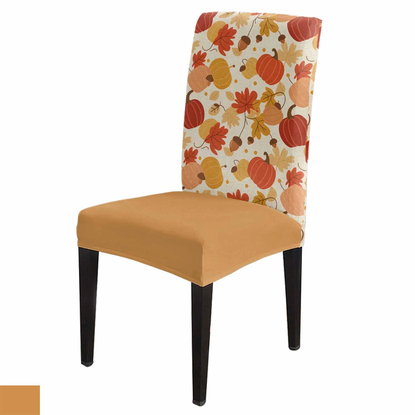 

Autumn Acorn Pumpkin Leaf Spandex Chair Cover Office Banquet Chair Protector Cover Stretch Chair Cover for Dining Room