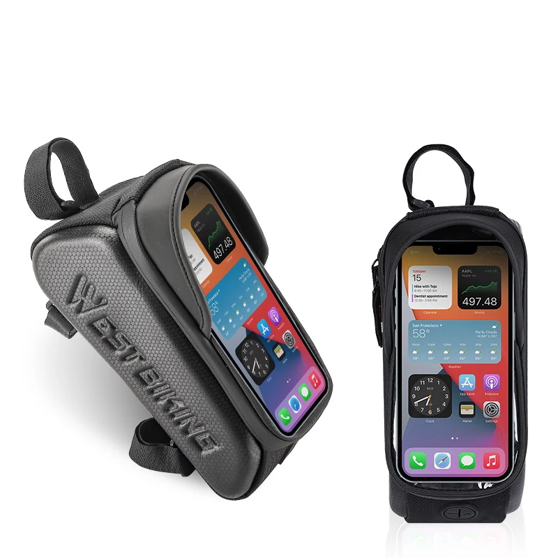 WEST BIKING Lokaler Versand Oberrohr-Handytasche Wasserdichte Touchscreen-Fahrradrahmentasche mit Sonnenschutz-Design für MTB und Rennrad Geeignet für Handys unter 6,8 Zoll