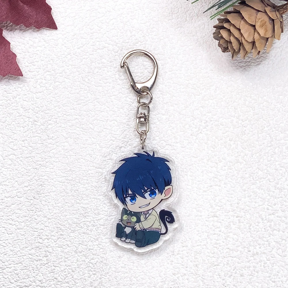 10 Stück Anime Ao no Exorcist Blue Exorcist Niedliche Schlüsselanhänger-Accessoires Acryl-Anhänger für Taschen Schlüsselhalter Rucksack-Dekoration – Detail 4