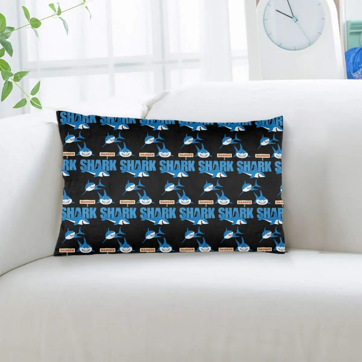 Funny Shark Danger - Crazy Sark Lady Rectangle Pillowcase Cushion Cover Decor Bedroom Bed Home Comfort Throw Pillow