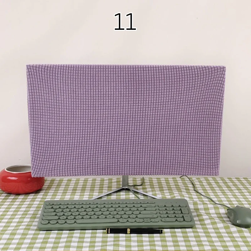 Computer Dust Cover High Elastic Polar Fleece Monitor Protective Cover for 27inch Desktop Computer TV Dustproof Breathable