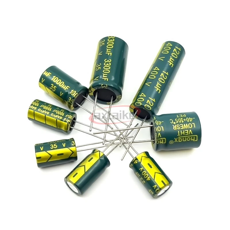 20PCS 10V3300uF Aluminum Capacitor, High Frequency Low ESR 105°C Radial for Power Supply/Solar Inverter Size: 10×20MM