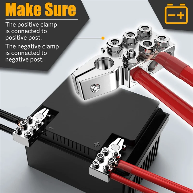Exquisite Battery Terminal Connectors 12-Way Battery Terminal Clamps, Battery Terminals Top Post 8AWG Up To 4/0(XL) AWG Gauge