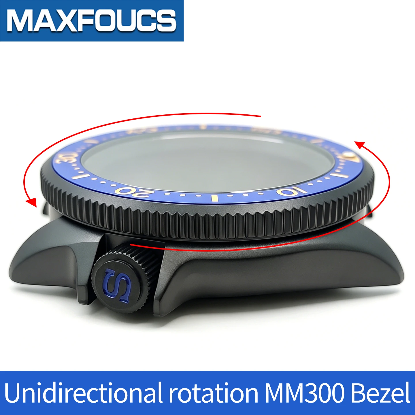 MM300 SRPD SKX Uhrengehäuse-Set Mattschwarze Uhrengehäuse MOD Uhrenteile NH NH35 NH36 4r36 4r35 Modifikationsteile Saphir Maßanfertigung – Detail 5