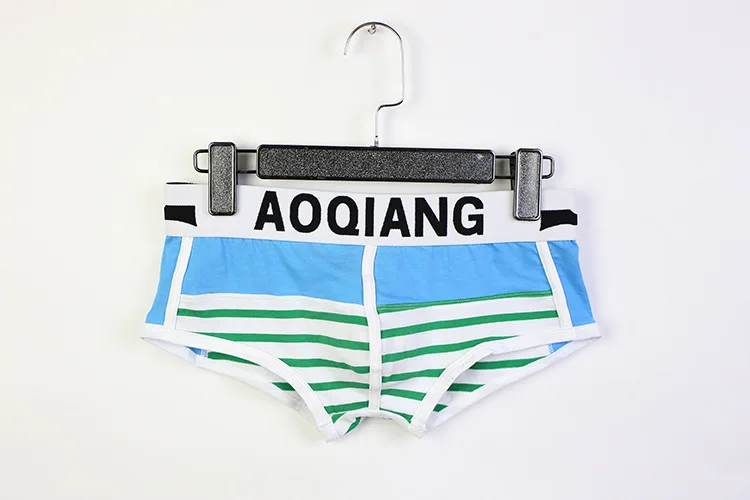 Men\'s Underwear Two Colour Stripe Fashion Man Cotton Breathable Boxer Briefs Male Panties Shorts